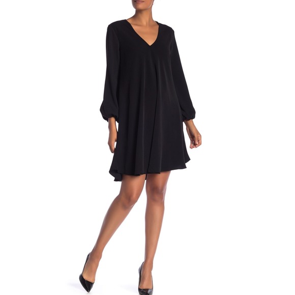 Amanda Uprichard Dresses & Skirts - A by Amanda Uprichard Black Dress Flowy Vneck XS S